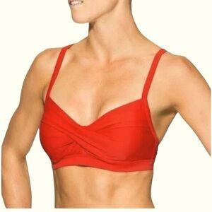 Athleta Marrakesh Twister Bikini Top Ibiza Red 38D DD